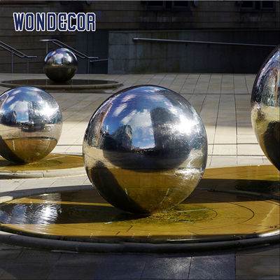 Large stainless steel spherical abstract sculpture