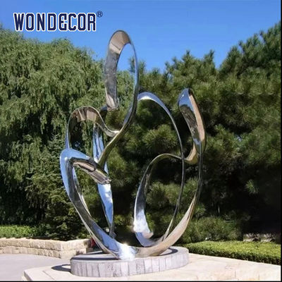 Large rotating stainless steel sculpture outdoor square park