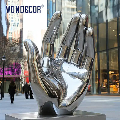 Large-Scale Metal Abstract Art Palm Stainless Steel Sculpture for Gardens