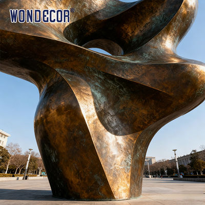 Outdoor Large Abstract Minimalist Style Copper Sculpture Urban Landscape Art Decorative Ornament