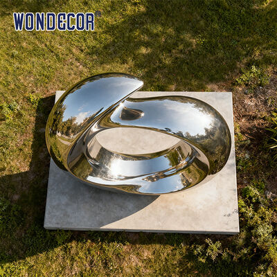 Large-Scale Abstract Circular Stainless Steel Sculpture for Outdoor Plaza