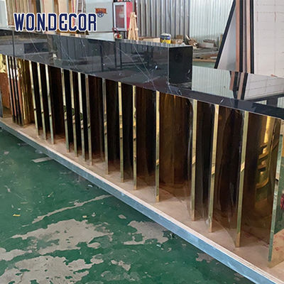 Black marble multi-layer bar counter